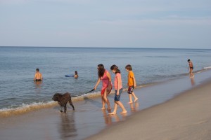 La famille sur la plage